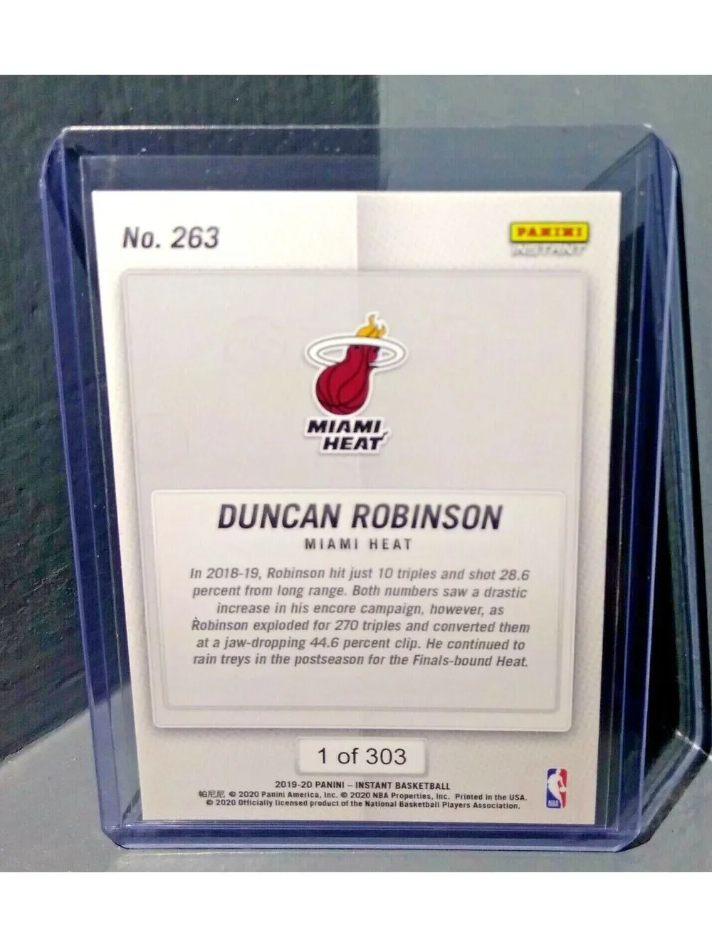 Duncan Robinson 2019-2020 Panini NBA Instant Heat #263 Basketball Card 1 of 303